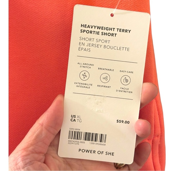 NWT Athleta Women’s Sz XL Heavyweight Terry Sportie Short in Mimosa Pink - Picture 11 of 11